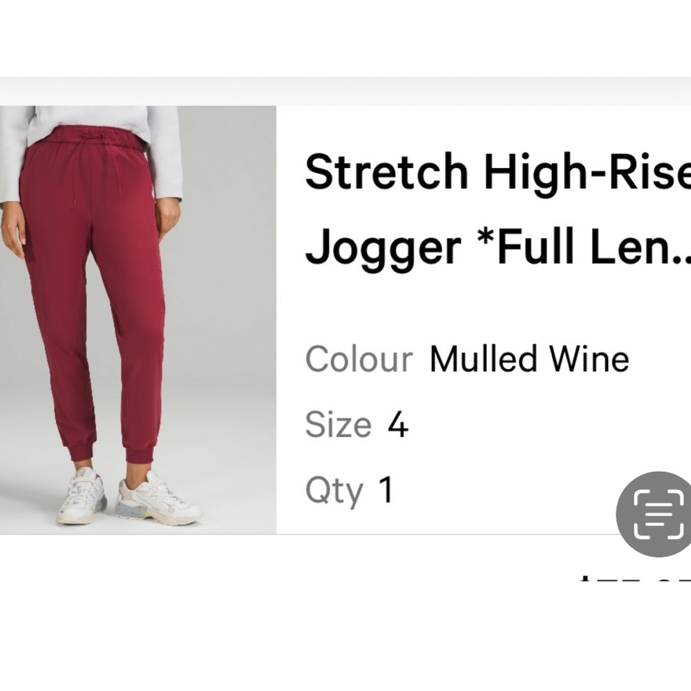 lululemon athletica high rise Joggers in Mulled Wine Size 4